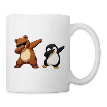 Bear and Penguin Dabbing Charm - Mug - white - Right