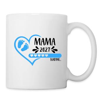 Mom 2027 loading Heart Baby Feet Blue Boy - Mug - white - Right
