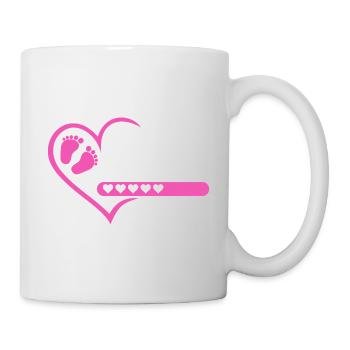Mom 2027 loading heart baby feet pink pink girl - Mug - white - Right
