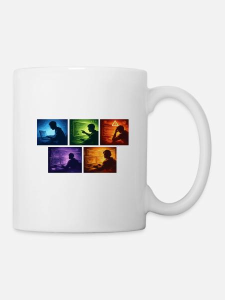 Neon-Coding: Bildschirmwelten - Tasse - Weiß