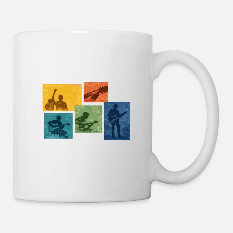 Silhouette de guitare grunge - Mug blanc - blanc