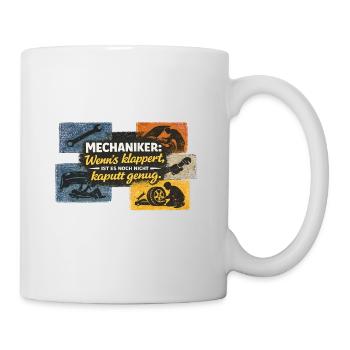 Mechaniker Spruch Illustration - Tasse - Weiß - Rechts