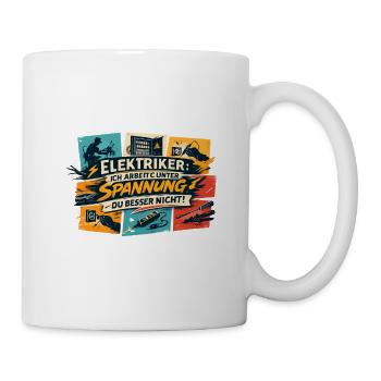 Électricien Sous-Voltage Comic - Mug blanc - blanc - Droite