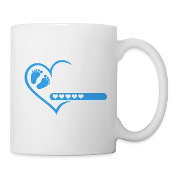 Mama 2026 loading Herz Version Junge blau - Tasse - Weiß - Rechts