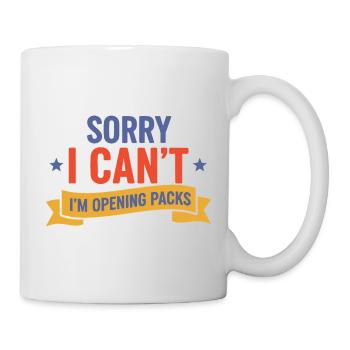 Désolé, je ne peux pas, j’ouvre les packs de cartes à collectionner - Mug blanc - blanc - Droite