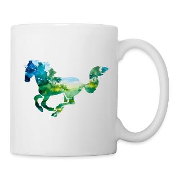 Horse Riding Forest Gallop Equestrian Tournament Girl - Mug - white - Right