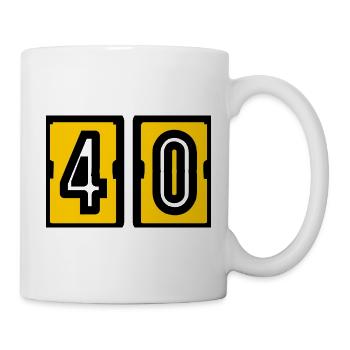 40. 40 ANS. 40e ANNIVERSAIRE. ANNIVERSAIRE 40 ANS. - Mug blanc - blanc - Droite