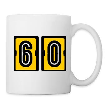 60. 60 JAHRE. 60-JÄHRIGES JUBILÄUM. 60. GEBURTSTAG. - Tasse - Weiß - Rechts
