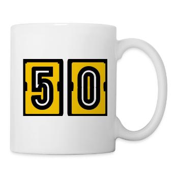 50. 50 YEARS. 50th ANNIVERSARY. 50 YEARS ANNIVERSARY. - Mug - white - Right