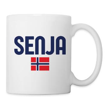 Typographie du drapeau nordique de Senja - Mug blanc - blanc - Droite