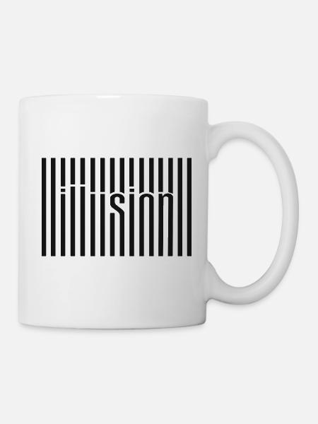 Illusion Barcode Textkunst - Tasse - Weiß