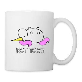 Faules Einhorn Not Today Spruch - Tasse - Weiß - Rechts