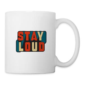 Reste bruyant Texte rétro de blocs - Mug blanc - blanc - Droite