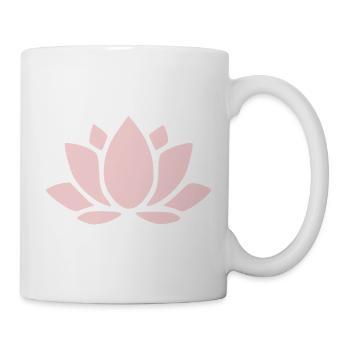 Fleur de lotus Fleur de lotus Fleur pastel Fleurs de nénuphar Fleurs - Mug blanc - blanc - Droite