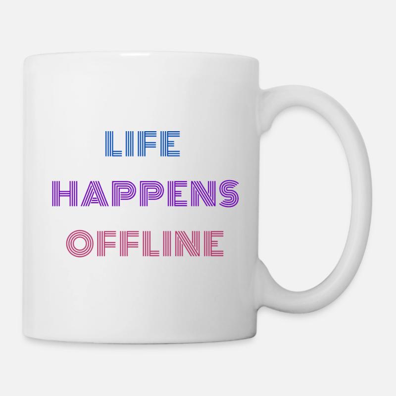 La vie se passe hors ligne - Mug blanc - blanc