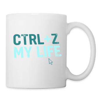 Developer Fun Hoodie, CTRL + Z My Life , Tasse - Tasse - Weiß - Rechts