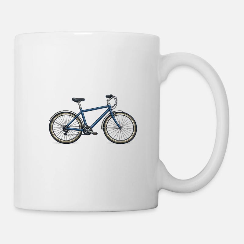 Silhouette de vélo Blue City - Mug blanc - blanc
