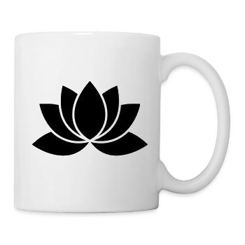 Silhouette de yoga fleur de lotus - Mug blanc - blanc - Droite