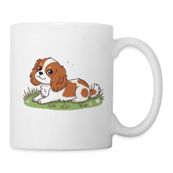 Welpenreiter in der Sonne auf Gras - Tasse - Weiß - Rechts