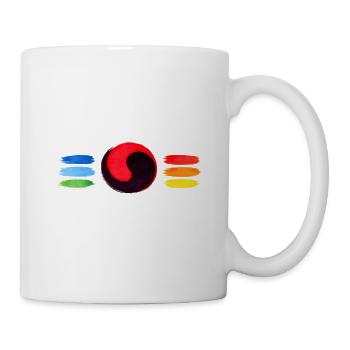 Colorful Yin Yang Brush Art – Balance & Harmony Sy - Mug blanc - blanc - Droite