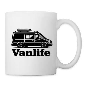 Vanlife Silhouette Minimalist Black Shirt - Tasse - Weiß - Rechts
