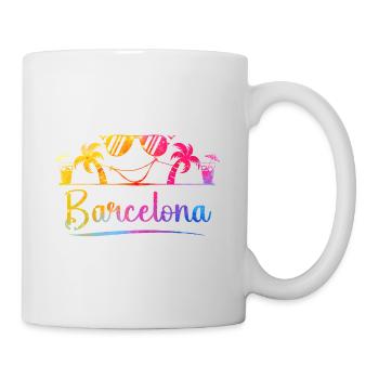 Barcelona Strandpalme Sunset - Tasse - Weiß - Rechts