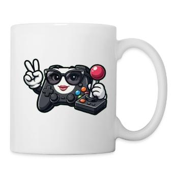 Kawaii-Spielcontroller-Friedenszeichen - Tasse - Weiß - Rechts