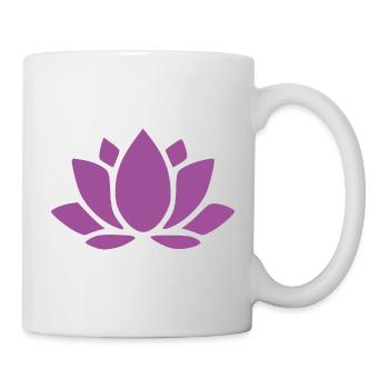 Lotus Flower Lotus Flower Flower Violet Blossom Yoga - Mug - white - Right