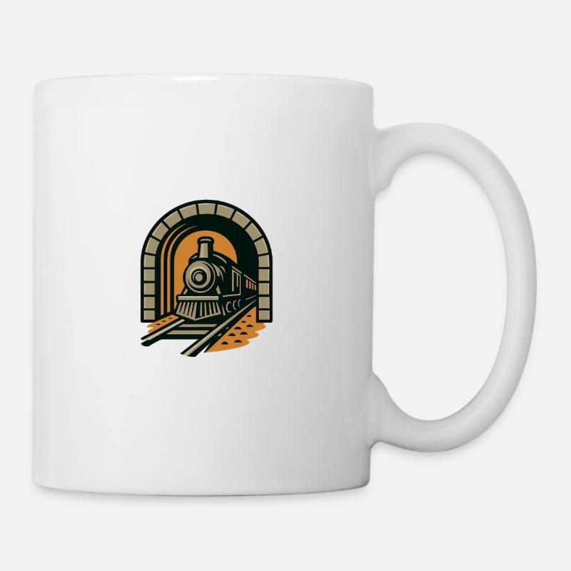 Chemin de fer par l’arche du tunnel - Mug blanc - blanc