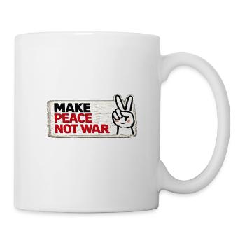 Krieg nicht mehr – Aufkleber: Frieden & Menschlichkeit - Tasse - Weiß - Rechts