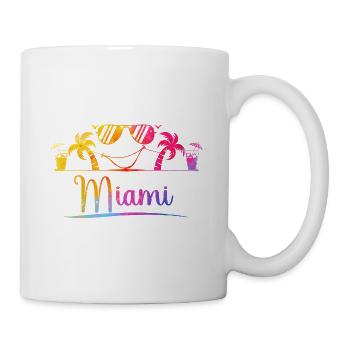 Miami Beach Palm Rainbow Design - Mug - white - Right