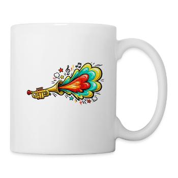 Bunte Trompete Farbexplosion - Tasse - Weiß - Rechts