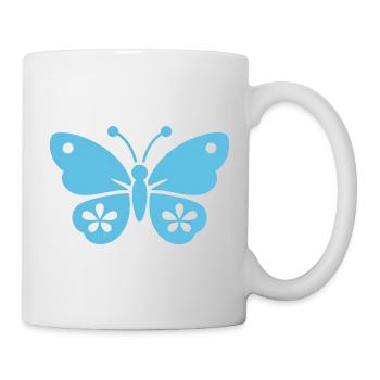 Bleu papillon - Mug blanc - blanc - Droite