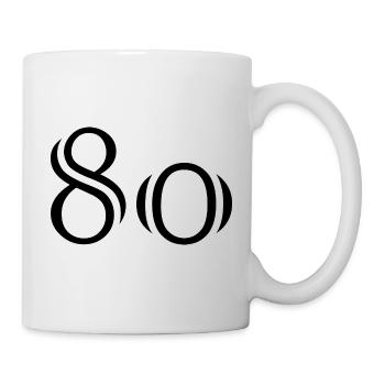 80. 80 JAHRE. 80. JUBILÄUM. 80-JAHRES-JUBILÄUM. - Tasse - Weiß - Rechts