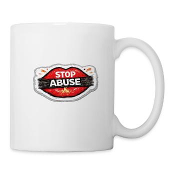 Stop Abuse Awareness Activist Sticker - Mug - white - Right