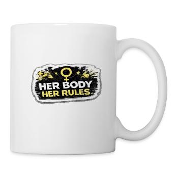 Her Body Her Rules Feminist Empowerment Sticker - Mug - white - Right