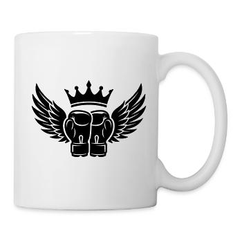 Symbole de la couronne des gants de boxe - Mug blanc - blanc - Droite