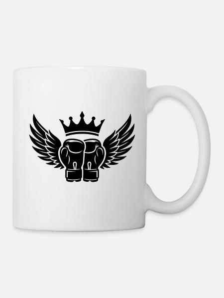 Boxhandschuhe Krone Symbol - Tasse - Weiß