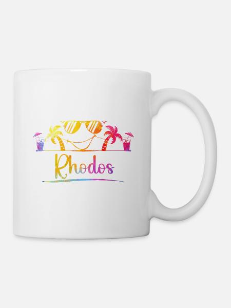 Rhodos Strandtraum Farbenpracht - Tasse - Weiß