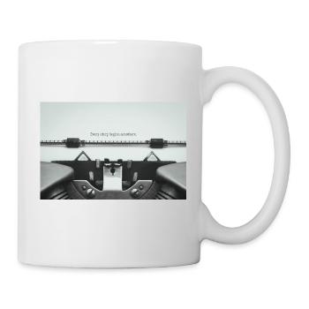Every Story Begins Somewhere Typewriter Design - Tasse - Weiß - Rechts