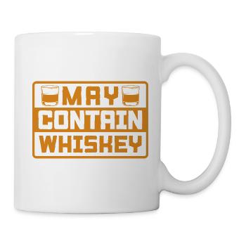 May Contain Whiskey Funny Bourbon Lover Quote Art - Mug - white - Right