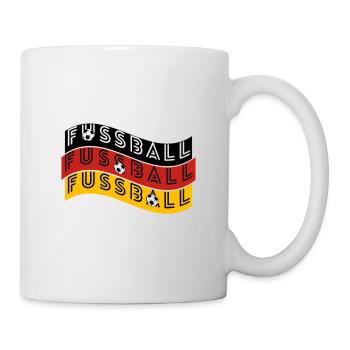 Fussball Wellenflagge für dein Fußballtriko/Party - Tasse - Weiß - Rechts