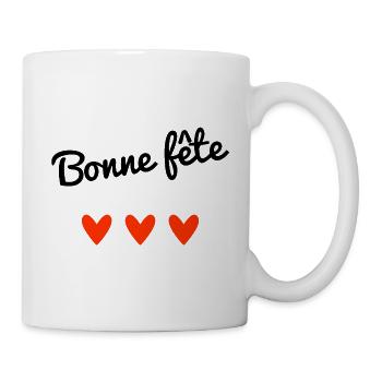 HERZLICHEN GLÜCKWUNSCH ZUM GEBURTSTAG. MUTTERTAG. VATERTAG. PARTEI - Tasse - Weiß - Rechts