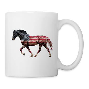 Horse USA Flag - Mug - white - Right