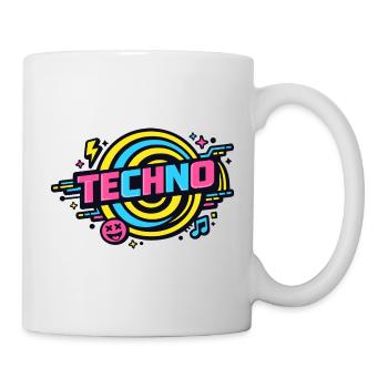 Techno Neon Retro Kreis - Tasse - Weiß - Rechts
