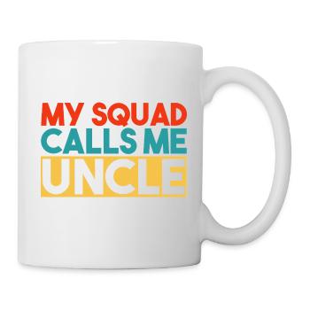 Mein Team nennt mich Onkel Bold Retro Typography Art - Tasse - Weiß - Rechts