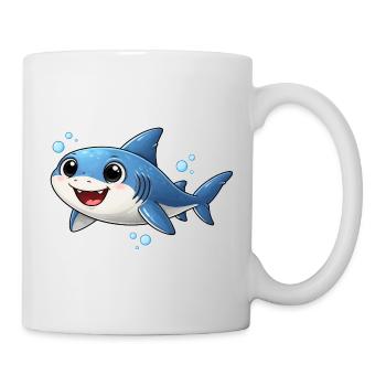 Baby Hai Lustig Kinder Geschenk Ozean Motiv  - Tasse - Weiß - Rechts