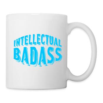 Intellectual Badass Blue Retro Typography Art - Mug - white - Right