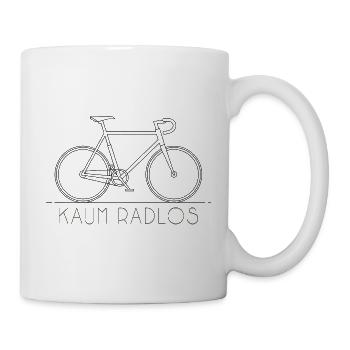 Motif artistique de la ligne de cyclisme de cyclisme sans roues - Mug blanc - blanc - Droite
