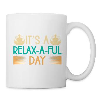 Yoga It´s A Relax-a-ful Day Funny Yoga - Tasse - Weiß - Rechts